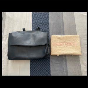 Rare 2016 Mansur Gavriel Extra Large Lady Bag in Navy with Canvas interior